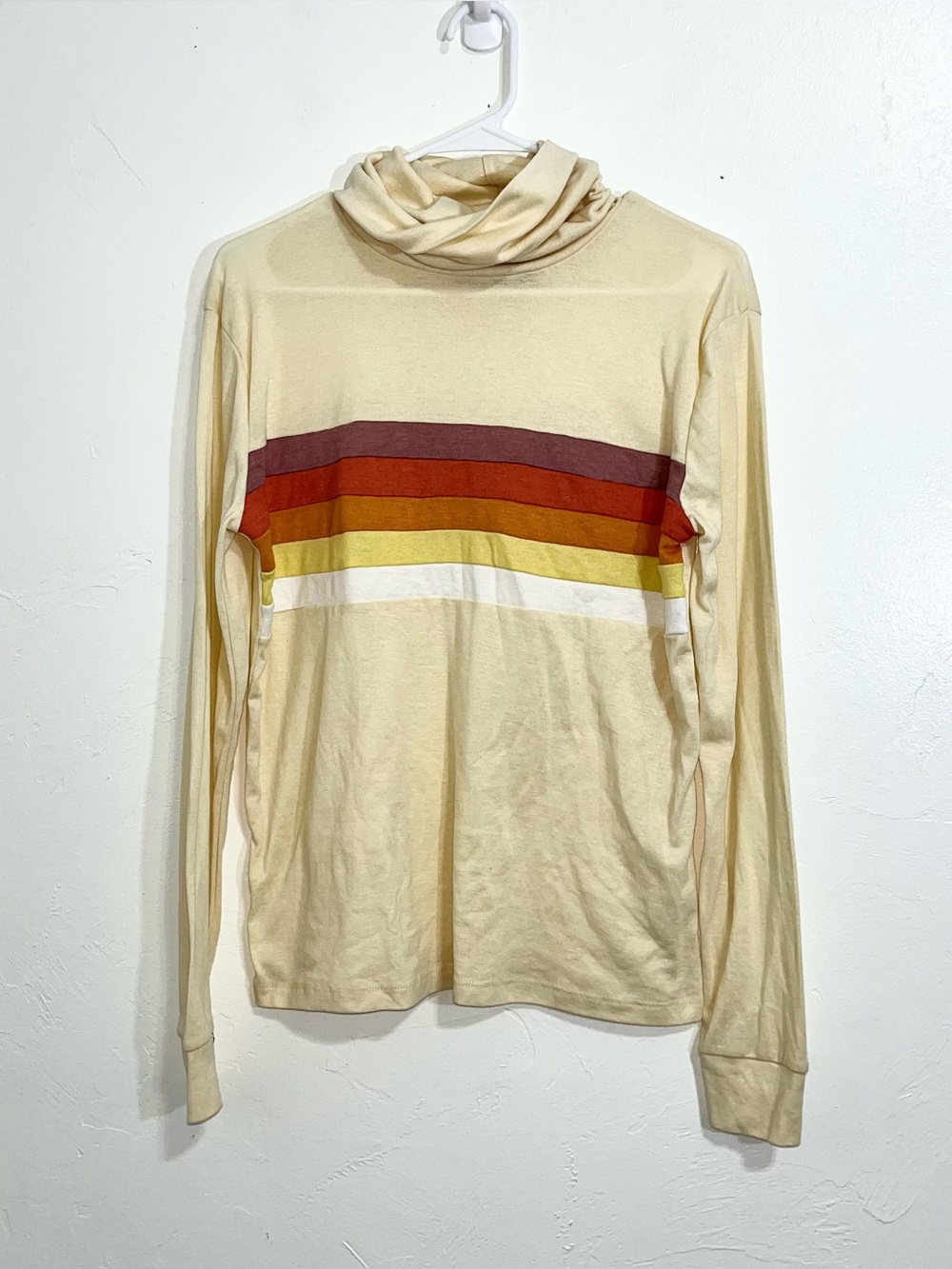 ModCloth x CAMP Collection Retro Striped Long Sleeve Cowl Neck Shirt Size XL